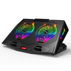 Refroidisseur de jeu avec 5 niveaux de réglage en hauteur, support de refroidissement pour ordinateur portable RGB - Product Image 1