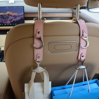 2 crochets en cuir pour voiture, à fixer sur l'appuie-tête du siège arrière, pour sacs, porte-clés, poussettes et articles divers