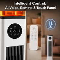 Radiateur vertical mince avec oscillation automatique, radiateur tour PTC portable avec poignée pour la maison et le bureau