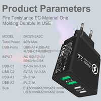 Chargeur de téléphone portable 40W EU US Plug USB Type C Chargeur de téléphone pour Android Super Fast Charging Adapter Charger