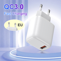 Chargeur rapide EU Plug QC3.0 18W USB, chargeur mural universel, adaptateur de voyage pour iPhone 15 14 Samsung S24 Xiaomi