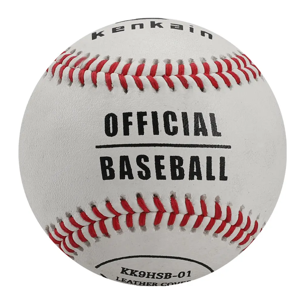 Balles de baseball en cuir de vachette de 9 "pour jeu avec logo personnalisé pour 85% laine