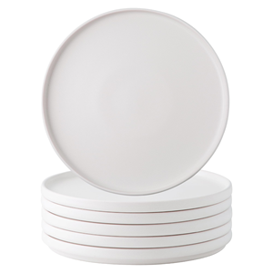 Luxury Round <b>Ceramic</b> Black Matte Nordic Salad <b>Plate</b> with Gold Rim Eco-Friendly for Restaurant Presents - Product Image 1