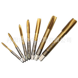 Jeu de tarauds métriques Mr Drill M3 M4 M5 M6 M8 M10 M12 en acier pour trous traversants, finition brillante - Product Image 2