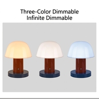 Lampe de bureau moderne en ABS, design LED, avec commande par interrupteur et recharge, pour salon, chambre à coucher, chevet, motif champignon et bourgeon de fleur, pour l'exportation