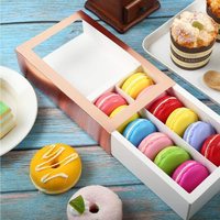 6/8/10 Gitter Macaron Packpapier Hochzeits feier Geschenk boxen Pralinen Cookie Packbox Macaron Boxen