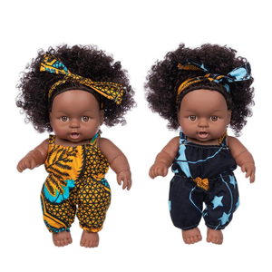 Vente en gros de poupées africaines noires bouclées de haute qualité de 8 pouces poupées Reborn en vinyle pour filles jouets pour bébés à habiller - Product Image 3