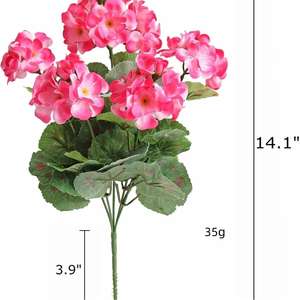 Flores Artificiales, Bajo MOQ, Flores de Begonia al por Mayor, Plantas Artificiales de Aspecto Natural, Flores Artificiales para Funeral y Cementerio - Product Image 4