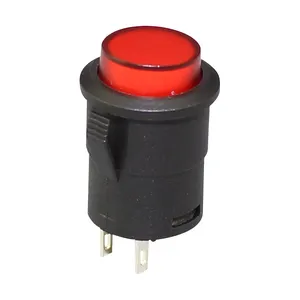 Momentary Push Button Switch Plastic Push Button Switch SPST Switch 3A 250VAC OFF-(ON) Round 2 Pins 16MM Mouniting Hole