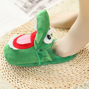Chaussons en peluche crocodile à bouche ouverte amusants, pantoufles en coton dinosaure fantaisie, chaussons animaux ludiques pour les farces et le quotidien - Product Image 3