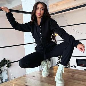 Combinaison de Fitness personnalisée pour femmes, vêtements de sport, manches longues, combinaison <span class=keywords><strong>polaire</strong></span> épaisse, barboteuse, vêtements d'hiver pour femmes, 2022 - Product Image 2