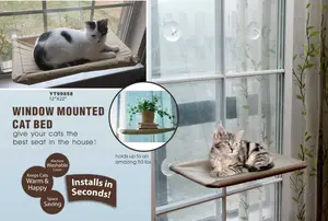 洗濯機で洗える省スペース猫ハンモックベッド、ペットウィンドウマウントキャットシートベッド