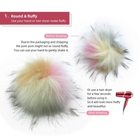 Pompon en fausse fourrure pour chapeaux Pompons moelleux pour l'artisanat DIY Accessoires de tricot amovibles pour chaussures écharpes sacs porte-clés