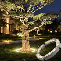 Solar-Gartenlampe für den Außenbereich, IP65 Wasserdichter Rasenstrahler für Villa, Park, Hof-Landschaftsbeleuchtung, Kreisförmige Baumleuchte