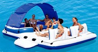 Parc aquatique gonflable de tente de bateau Terrain de jeu flottant de l'eau de bateau avec le parasol