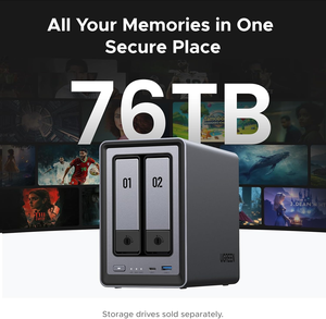 NASync DXP2800 NAS de Escritorio de 2 Bahías, Almacenamiento Conectado a la Red con CPU N100 de Cuatro Núcleos (Sin Discos) DXP2800 - Product Image 2