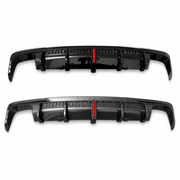 Diffuseur de pare-chocs arrière noir brillant aspect fibre de carbone pour Audi A6 S6 C8 2019-2025