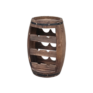 Meuble de présentation vertical en chêne antique pour bouteilles de <span class=keywords><strong>vin</strong></span>, forme tonneau, capacité 7 bouteilles, hauteur 50 cm, idéal pour les fêtes, durable - Product Image 1