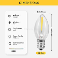 Cordon d'accessoires de Noël Prefiero C7, ampoule LED à clip unique, douille E12, interrupteur, prise, utilisation intérieure/extérieure, festival, 6 pieds, cuivre
