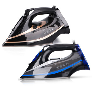 <b>Electric</b> Iron Ceramic Soleplate 220V European Standard Three Temperature Settings <b>Wired</b> With Blue And Black Gold Colors - Product Image 1