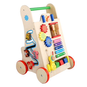New Sale Foldable Preschool <strong>Wooden</strong> First Steps Baby <strong>Walker</strong> W16E146 <strong>Push</strong> <strong>Along</strong> Car for Children's Walk and Learn - Product Image 2
