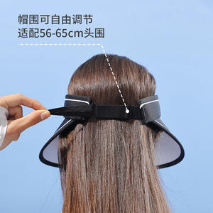 Mz08 Sombrero para el sol de ala ancha, fibra acrílica negra, protección UV, para mujer, ropa de playa para primavera y verano - Product Image 2