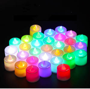 Bateria operado branco colorido Tealight amarelo Flicker flutuante Flameless <span class=keywords><strong>LED</strong></span> redondo coração dos namorados pequenas velas elétricas - Product Image 2