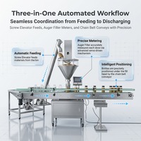 Machine de remplissage de bouteilles en verre pour poudre de café, de curry, de poivre, de lait et de protéines, à moteur électrique et engrenages numériques, haute précision