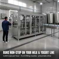 Machine de remplissage et de bouchage de gobelets à grande vitesse, équipement automatique de scellage de gobelets en plastique pour yaourt, crème, jus, eau et bière