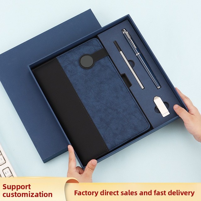 Customizable Corporate Gift Set Luxury A5 Notebook BMetal Pen USB Flash Drive Vacuum Flask Business Stationery Kit for Clients
