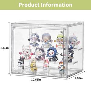 <span class=keywords><strong>2</strong></span> 팩 <span class=keywords><strong>3</strong></span> 계층 조정 가능한 디스플레이 박스 스탠드 <span class=keywords><strong>2</strong></span> 이동식 플레이트 소형 쇼케이스 미니 액션 피규어 소장용 마그네틱 도어 - Product Image 5