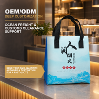 Sac isotherme non tissé pour plats à emporter avec doublure en aluminium, impression personnalisée pour repas, boulangerie, snacks et livraison