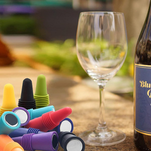 Vacuum Silicone <b>Wine</b> Stoppers Colorful Sealing Bottle Stopper For <b>Wine</b> Bottles - Product Image 1