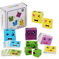Mainan Edukasi Kayu Blok Bangunan Anak-anak Permainan Mencocokkan Pendidikan Dini Pencerahan Interaktif Orang Tua-Anak Puzzle 3D