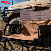 Chaise de directeur pliable WOQI avec table latérale, chaise de camping et de jardin robuste avec porte-gobelet, poche latérale et sac de transport