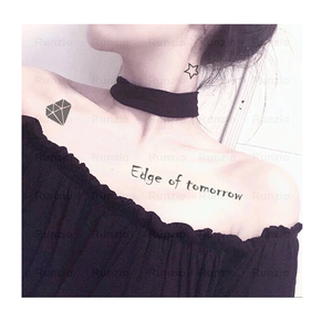 Waterproof Enlish parole calde amore e vita motti nero 3 lettere tatuaggi temporanei - Product Image 3