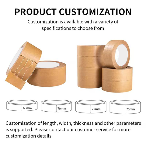 Eco Friendly Reinforced Gummed Kraft Paper Packing Tape Fiber Reinforced Kraft Paper Tape for Carton Sealing Packaging