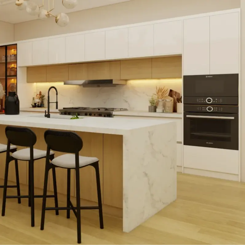Modern mutfak dolabı modüler tasarımlar melamin mutfak dolabı