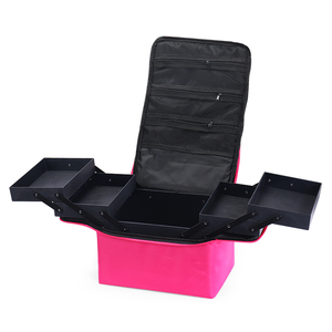 Fashion one-shoulder double open makeup toolbox travel portable professional cosmetic storage bag large capacity beauty nail box