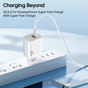 Caricatore Rapido 40W Cubo da Parete Adattatore di Alimentazione USB-<span class=keywords><strong>C</strong></span> USB <span class=keywords><strong>A</strong></span>+<span class=keywords><strong>C</strong></span> QC4.0 PD 20w Tipo <span class=keywords><strong>C</strong></span> per Telefoni Cellulari e Auricolari con Confezione - Product Image 5