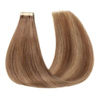 Extensiones de Cabello Humano Remy con Cinta Adhesiva PU, Invisibles y Sin Costuras, con Inyección de PU, Trama de Piel, Extensiones de Cabello Humano Virgen con Trama de Piel