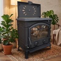 Poêle à granulés et à bois en fonte moderne pour cuisine et extérieur, écologique, durable, chauffage Bestfire CL-F14-TP
