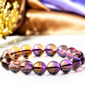 Bracelet en améthyste et citrine de Bolivie de haute qualité, bracelet en cristal bicolore, bracelet noble pour femmes, cadeau - Product Image 2