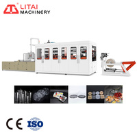 Machine de fabrication de tasses à dessert jetables en plastique PP à entraînement hydraulique entièrement automatique pour moteur PET PS PVC HIPS