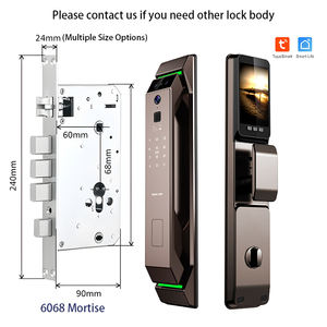 3 डी फेस रिकग्निशन डिजिटल फिंगरप्रिंट स्मार्ट लॉक बायोमेट्रिक एल्यूमीनियम लकड़ी का दरवाजा वाईफाई ऐप, होम सिक्योरिटी के लिए फिंगरप्रिंट लॉक - Product Image 3