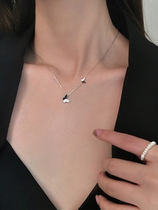 LT-786 S925 Sterling Silver papillon Collier Femmes Ins Simple Forest System Petit Frais Célébrité Tempérament Bijoux En Argent - Product Image 2