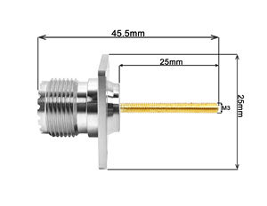 Fornitore di fabbrica UHF SO239 femmina Jack a 4 fori pannello montato così 239 <span class=keywords><strong>M</strong></span> Jack con bullone M3 25*25mm RF connettori coassiali coassiali - Product Image 2