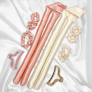 No Heat 100% Mulberry Silk Hair <strong>Roller</strong> <strong>Curls</strong> Curling Ribbon Wave Curly Heatless Silk Hair Curlers Without Heat - Product Image 2