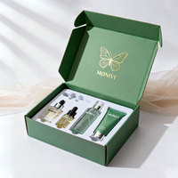 Boîte d'expédition verte personnalisée de luxe en carton ondulé pour vêtements et cosmétiques avec logo