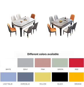 Set <span class=keywords><strong>Tavolo</strong></span> da Pranzo Moderno a <span class=keywords><strong>6</strong></span> <span class=keywords><strong>Posti</strong></span> in Pietra Sinterizzata, Arredamento Contemporaneo di Lusso con Design Estensibile per Uso Domestico - Product Image 5